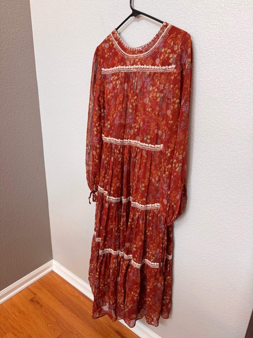 Free People Call On Me Embroidered Maxi Top Dress Women’s XS Bohemian Festival - Picture 9 of 11